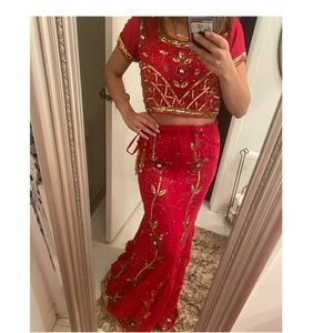 2 piece Red Indian Outfit
